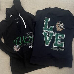 Black and Green Fighting Sioux Hoodies
